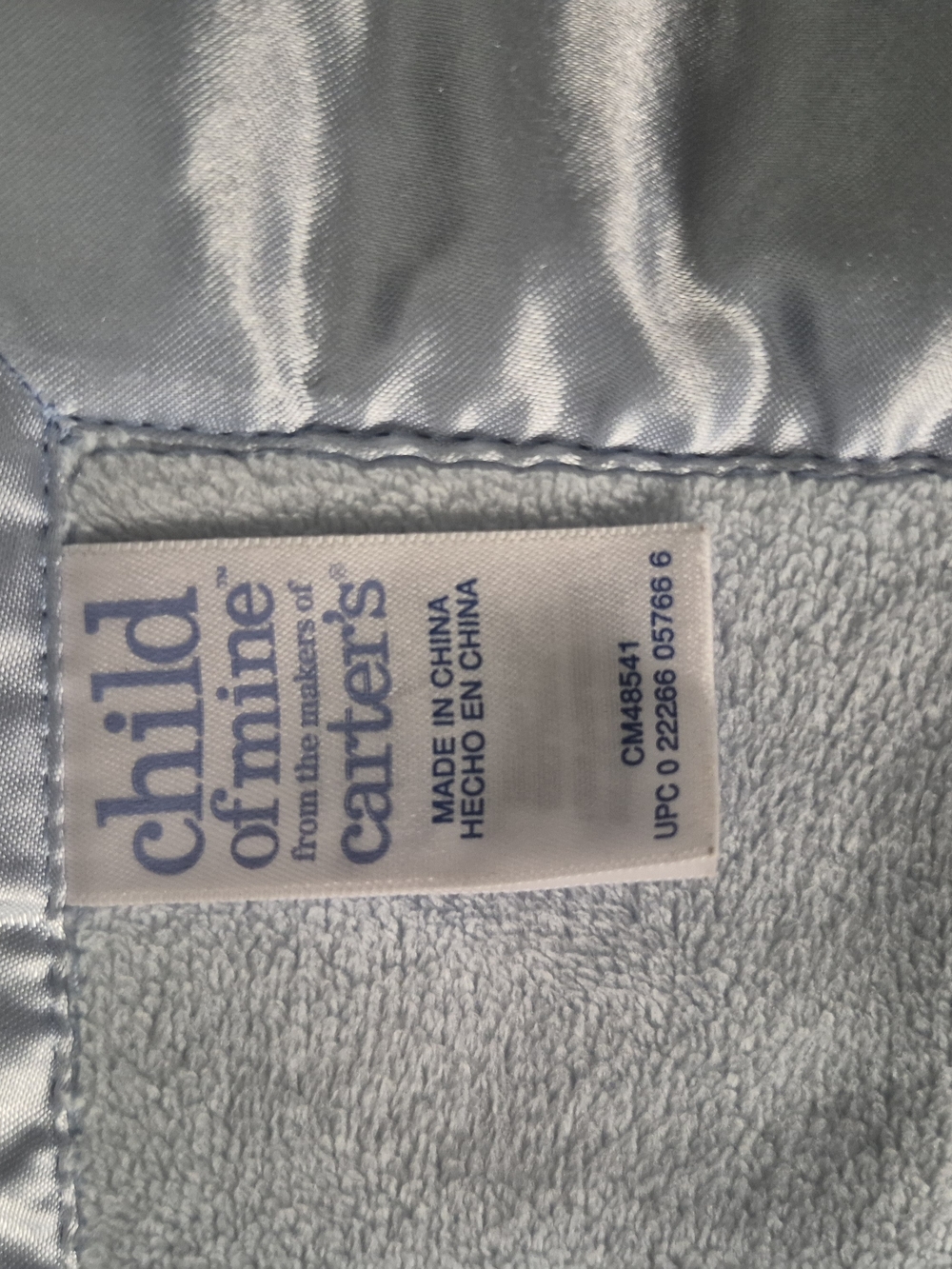 Child of Mine by Carter's Light Blue Plush Baby Blanket with Satin Edge